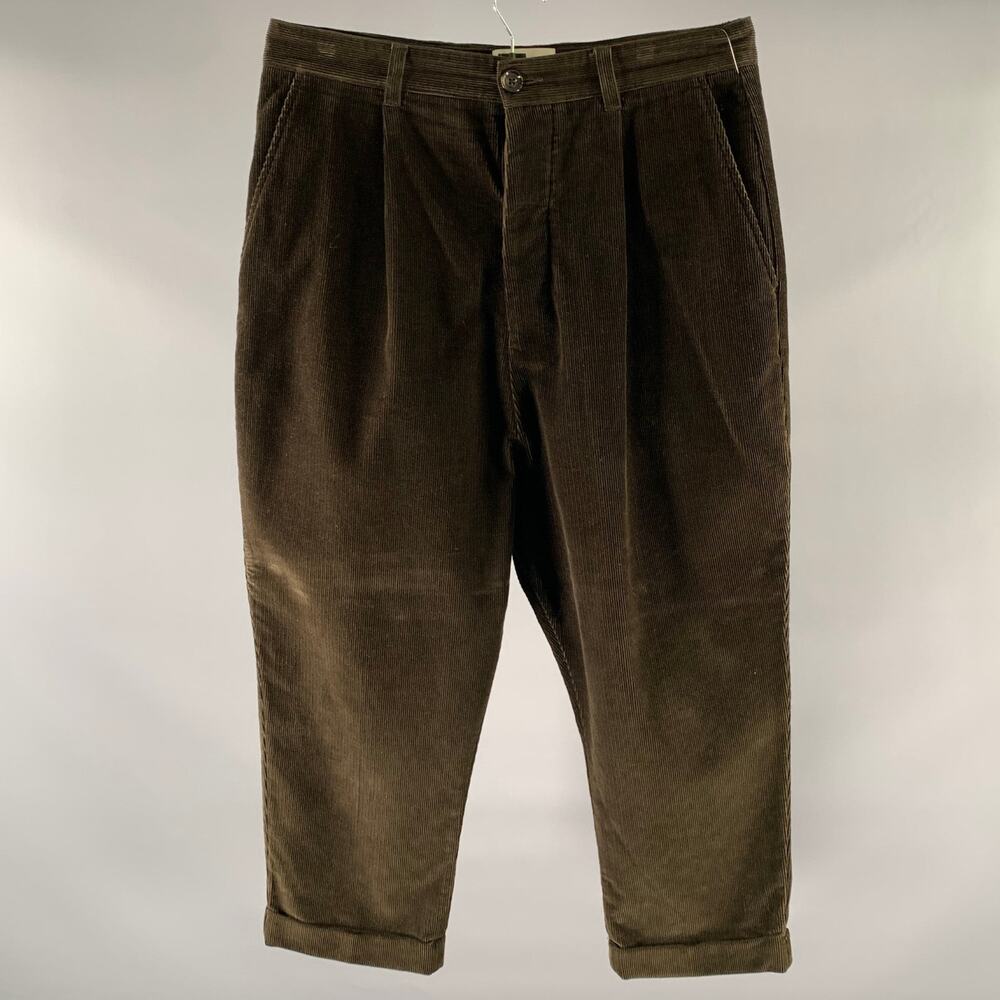 AMI Size 34 Green Olive Corduroy Cotton Pants